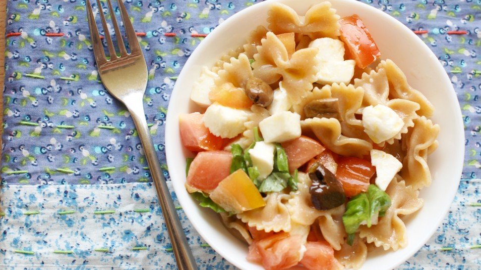 Farfalle integrali con mozzarella e cuore di bue