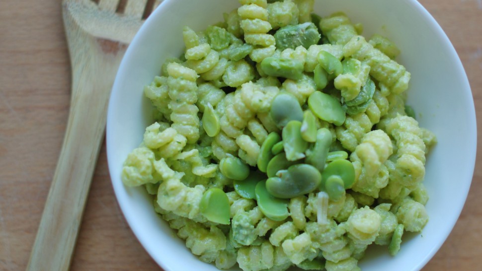 Fusilli con crema di fave